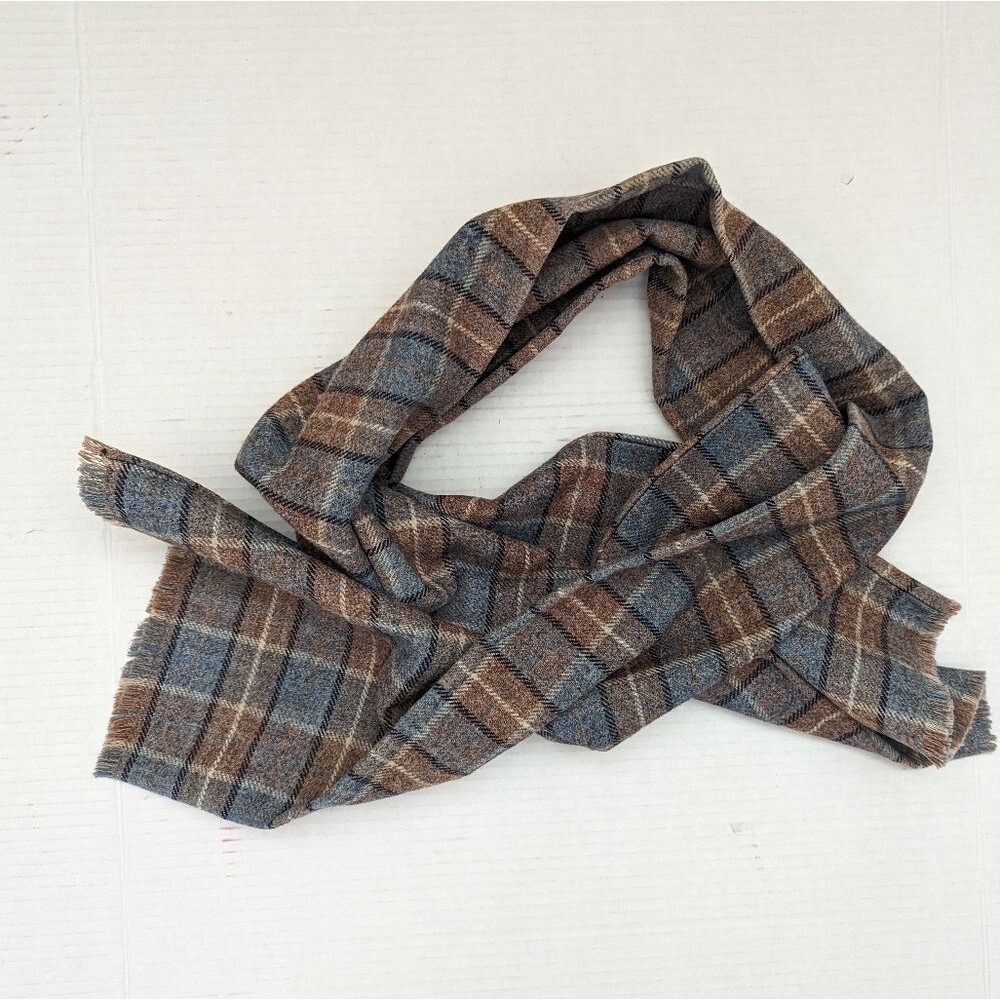 Lord Jeff Wool Scarf Plaid Multicolor 9.5"x57" Made in USA